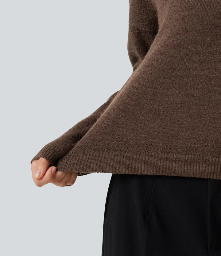 Boat Neck Long Sleeve Casual Jumper