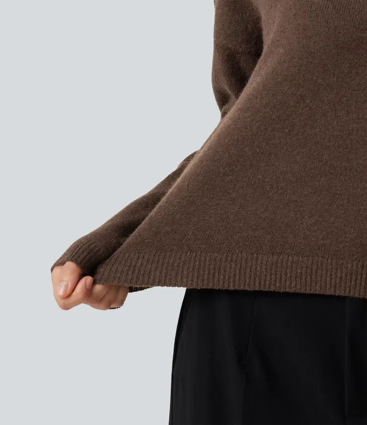 Boat Neck Long Sleeve Casual Jumper