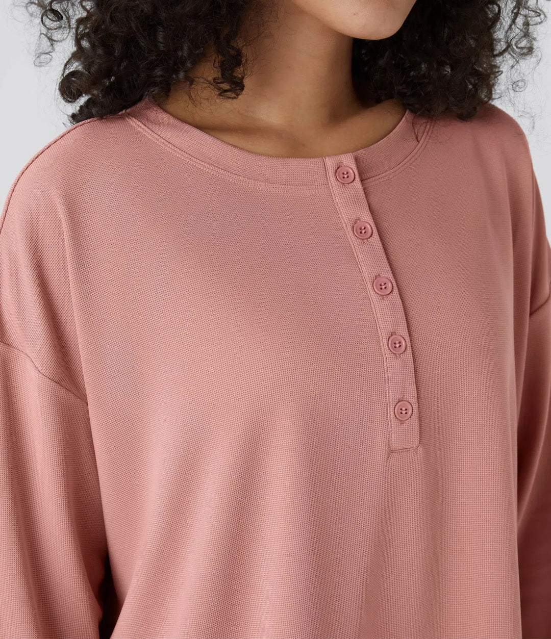 Front Thumb Hole Waffle Casual Sweatshirt