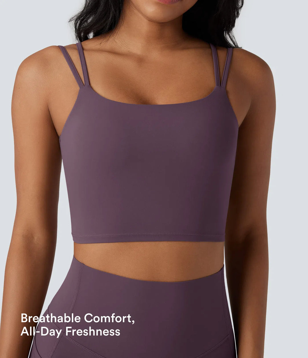 Halara UltraSculpt Double Straps Twisted Backless Cropped Yoga Tank Top