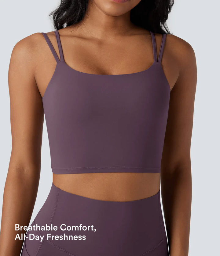 Halara UltraSculpt Double Straps Twisted Backless Cropped Yoga Tank Top