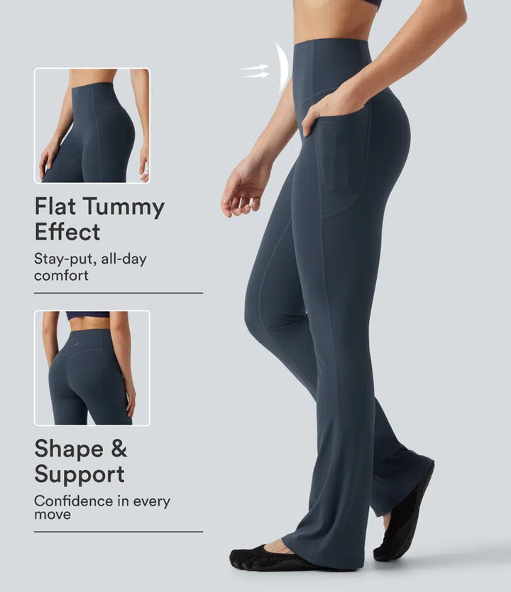 Halara UltraSculpt High Waisted Tummy Control Shaping Bootcut Yoga Leggings with Pockets