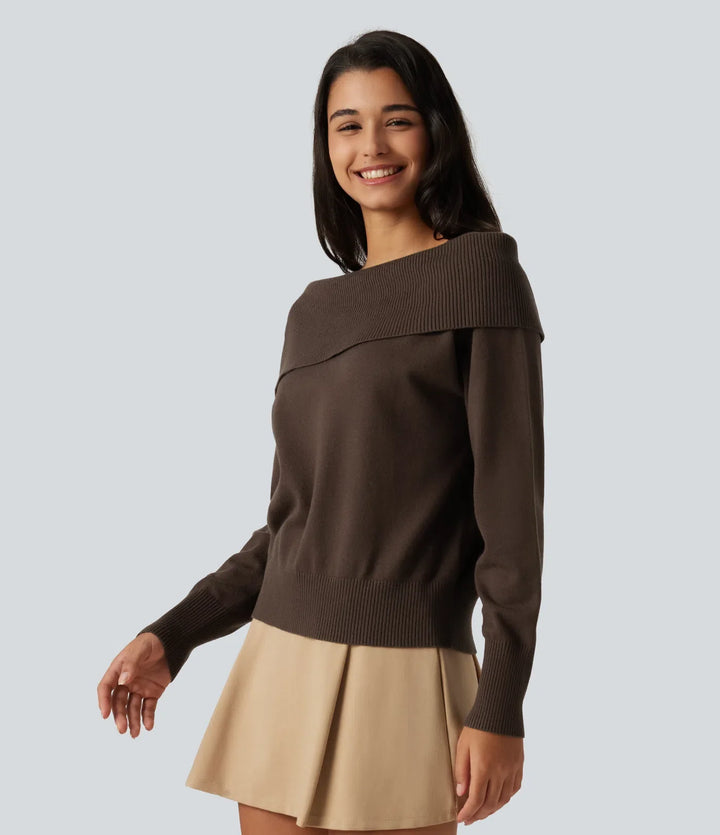 Lapel Long Sleeve Casual Jumper