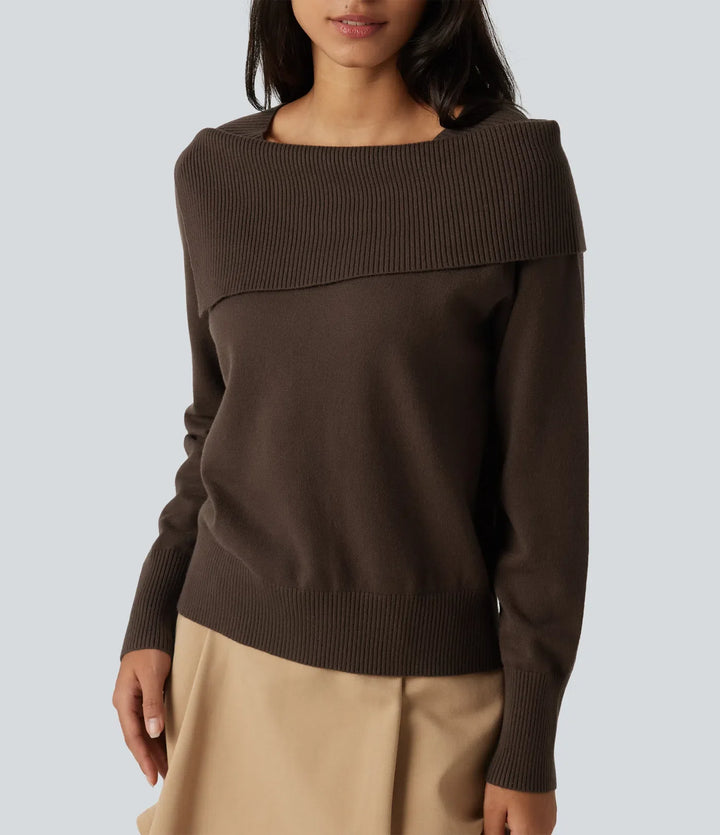 Lapel Long Sleeve Casual Jumper