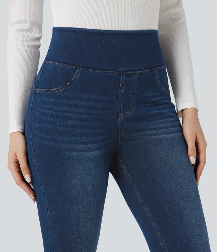 Halara Flex High-waisted Butt-lifting Tummy Control Skinny Denim Casual 7/8 Leggings with Pockets