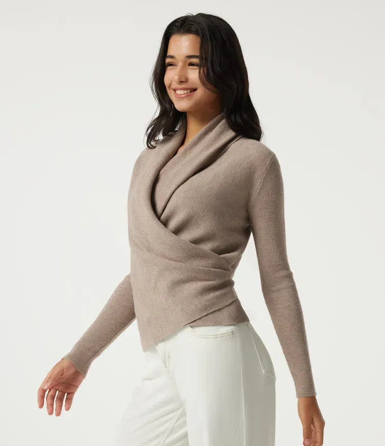 Cowl Neck Long Sleeve Stacked Casual Jumper