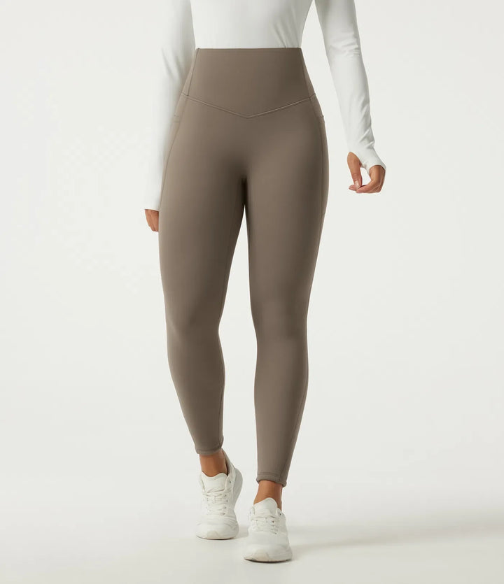 Halara UltraSculpt Heat High Waisted Tummy Control Fleece Yoga Leggings with Pockets