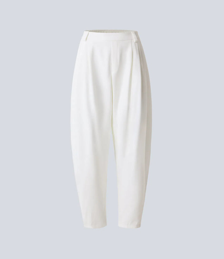 Mid Rise Pocket Barrel Leg Work Trousers