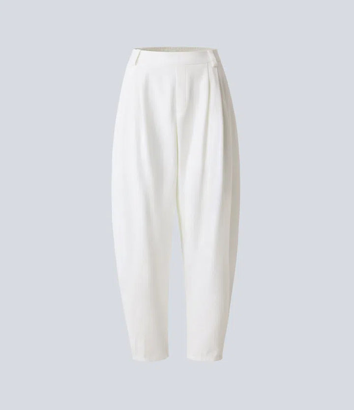 Mid Rise Pocket Barrel Leg Work Trousers