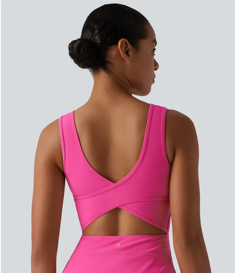 SoftlyZero Airy 2-in-1 Cool Touch Mini Dance Active Dress with Pockets-Easy Peezy Edition-Longer Length