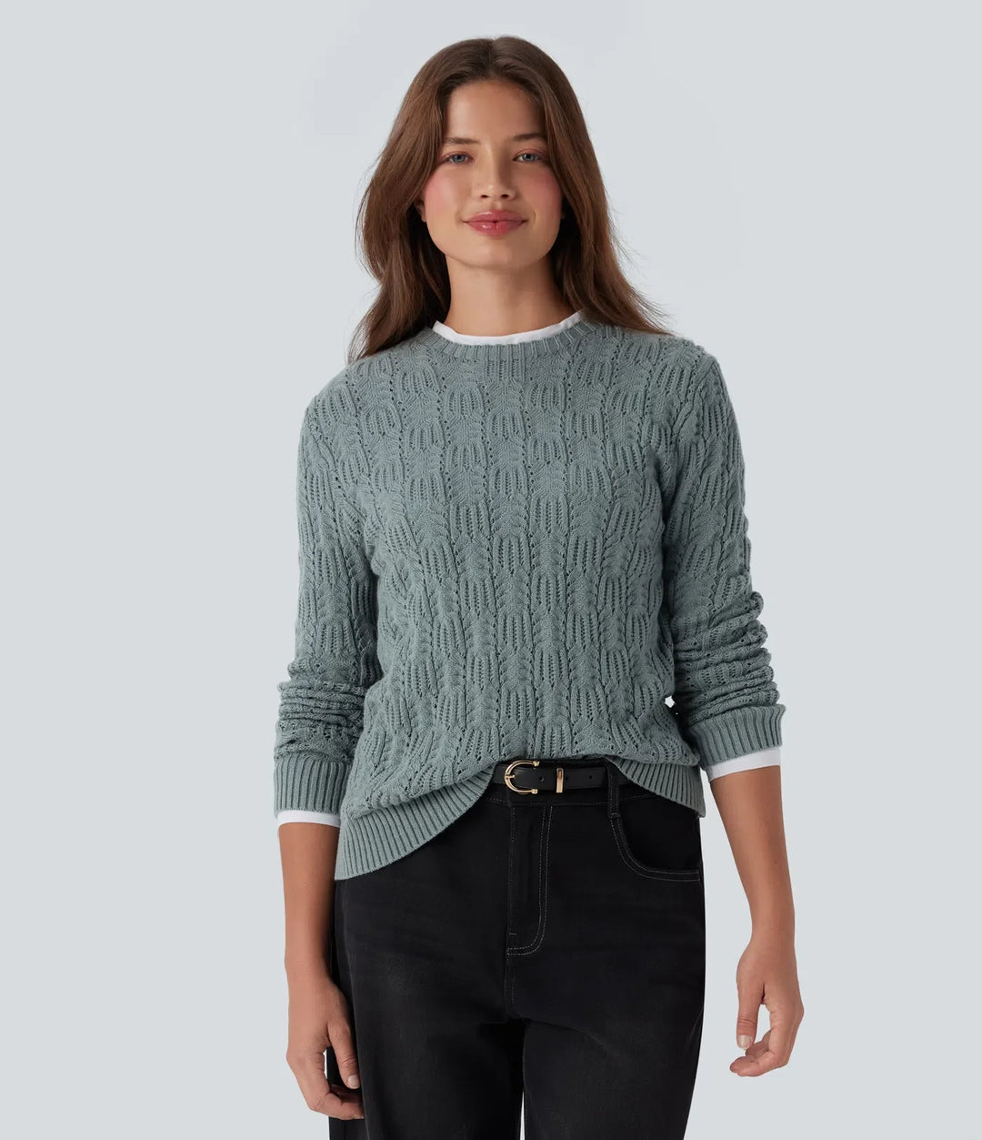 Round Neck Long Sleeve Casual Jumper