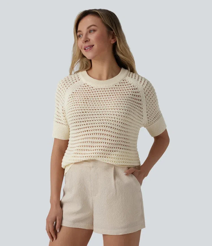 Round Neck Short Sleeve Jumper