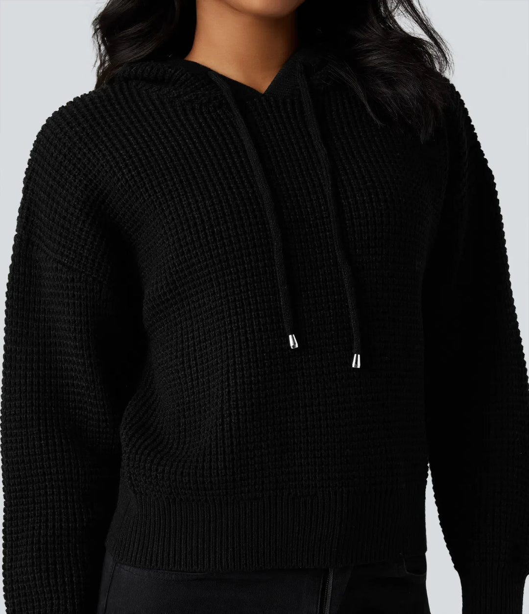 Hooded Drawstring Long Sleeve Casual Jumper