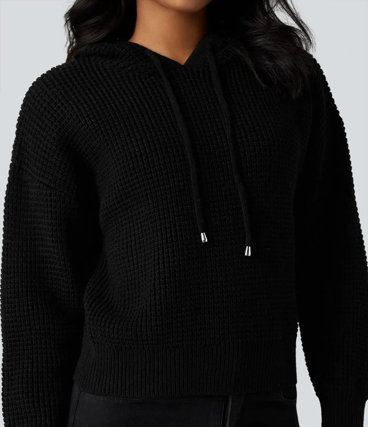 Hooded Drawstring Long Sleeve Casual Jumper