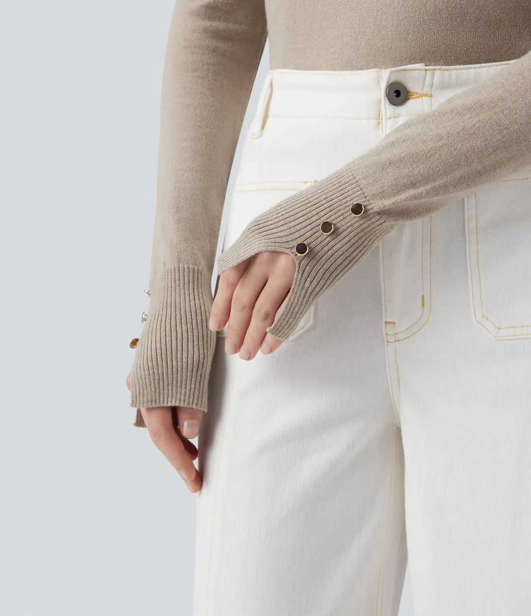 Round Neck Long Sleeve Work Jumper