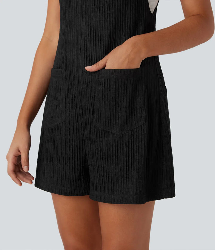 Pockets Casual Short Overalls
