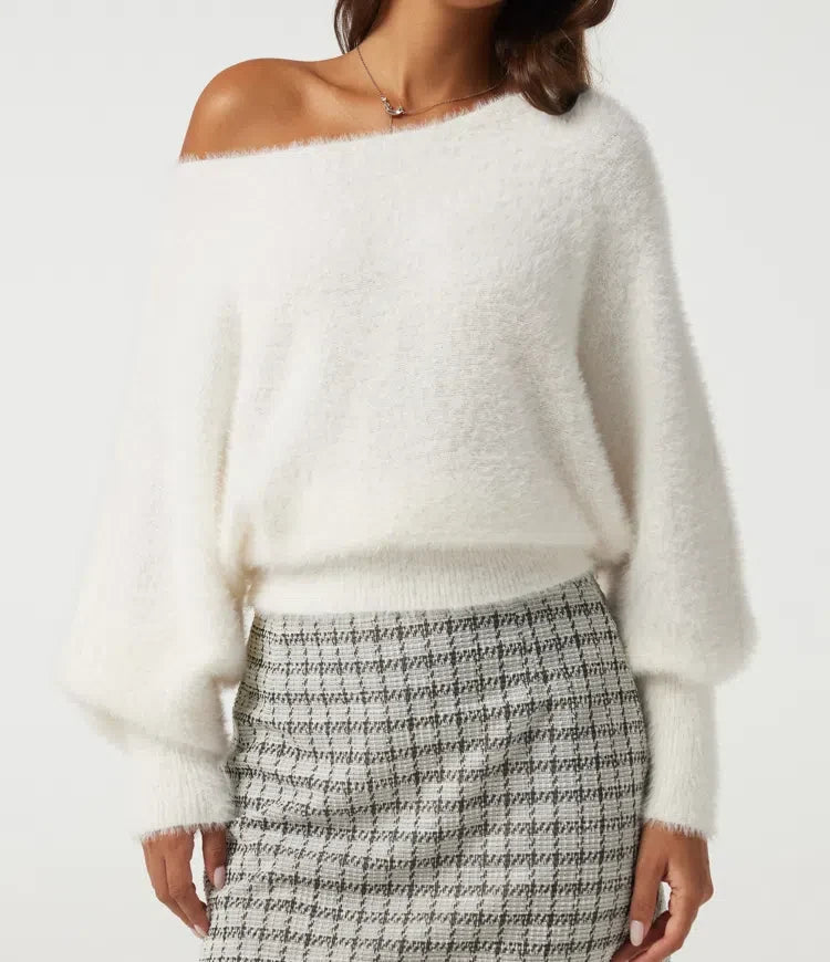 Off Shoulder Bishop Long Sleeve Casual Jumper