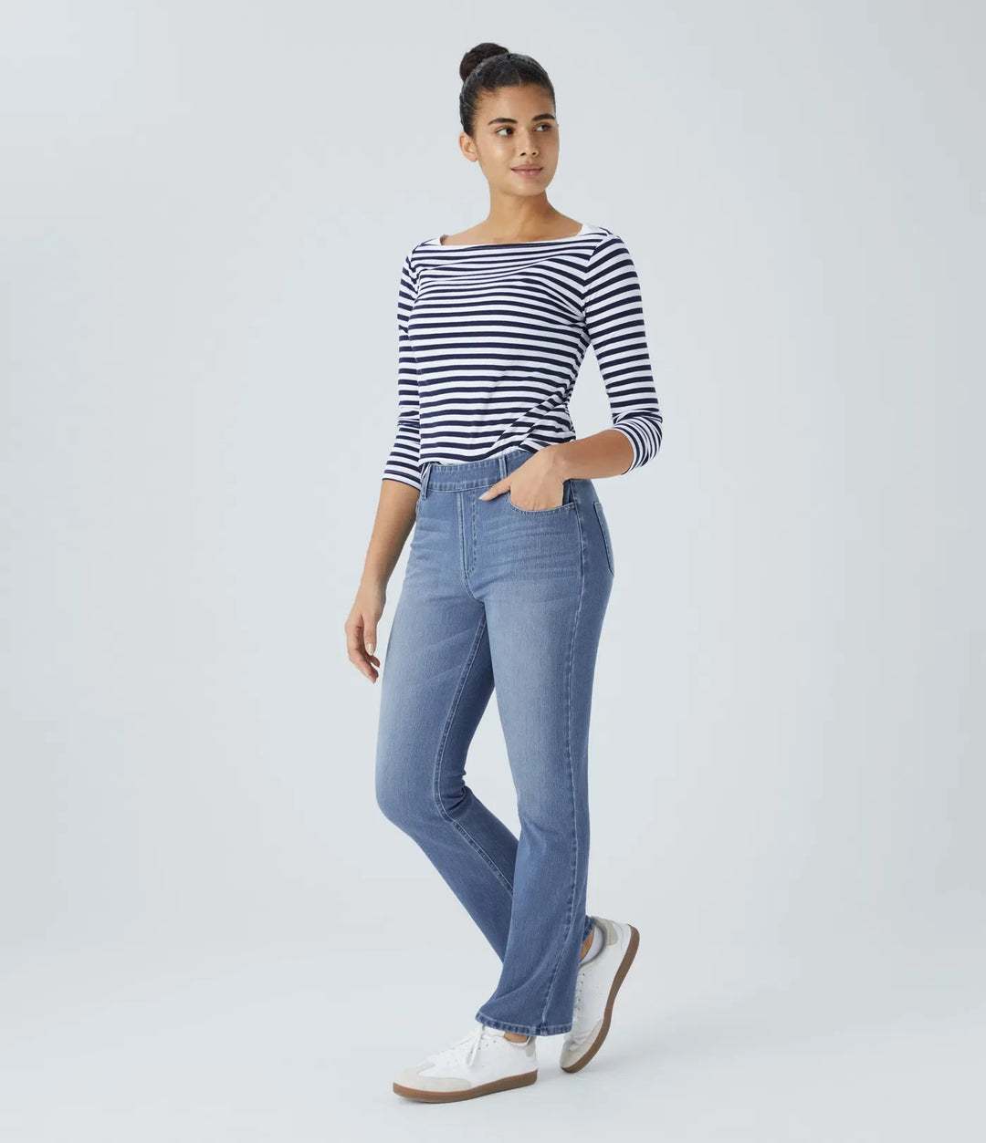 Halara Flex High Waisted Pockets Washed Casual Bootcut Jeans