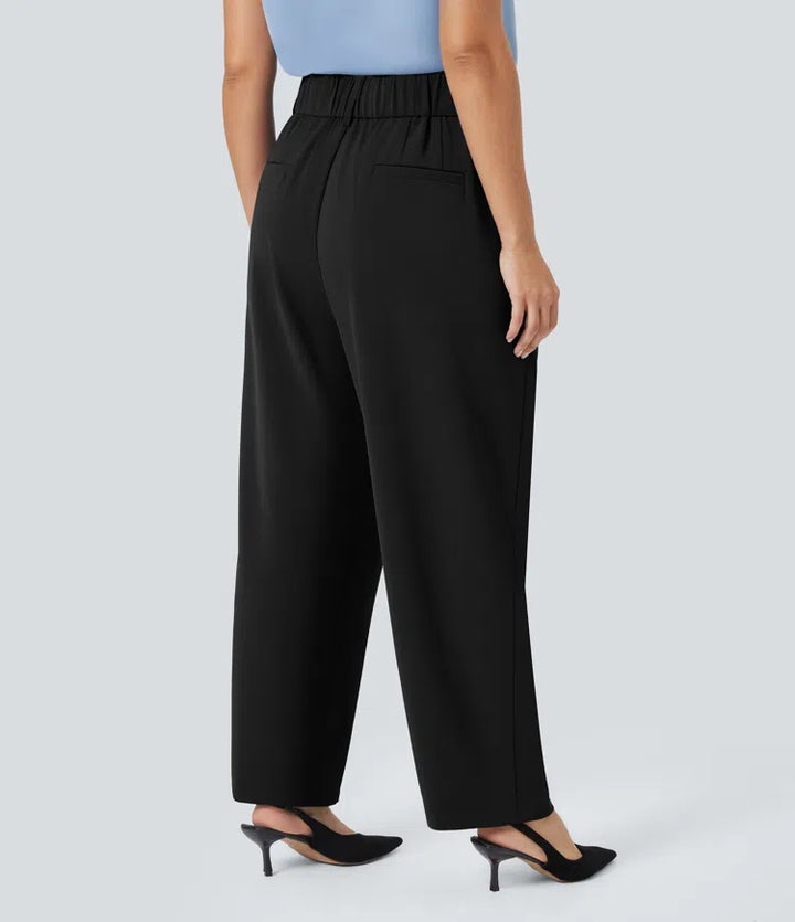 Halara Flex High Waisted Pocket Solid Work Plus Size Tapered Trousers