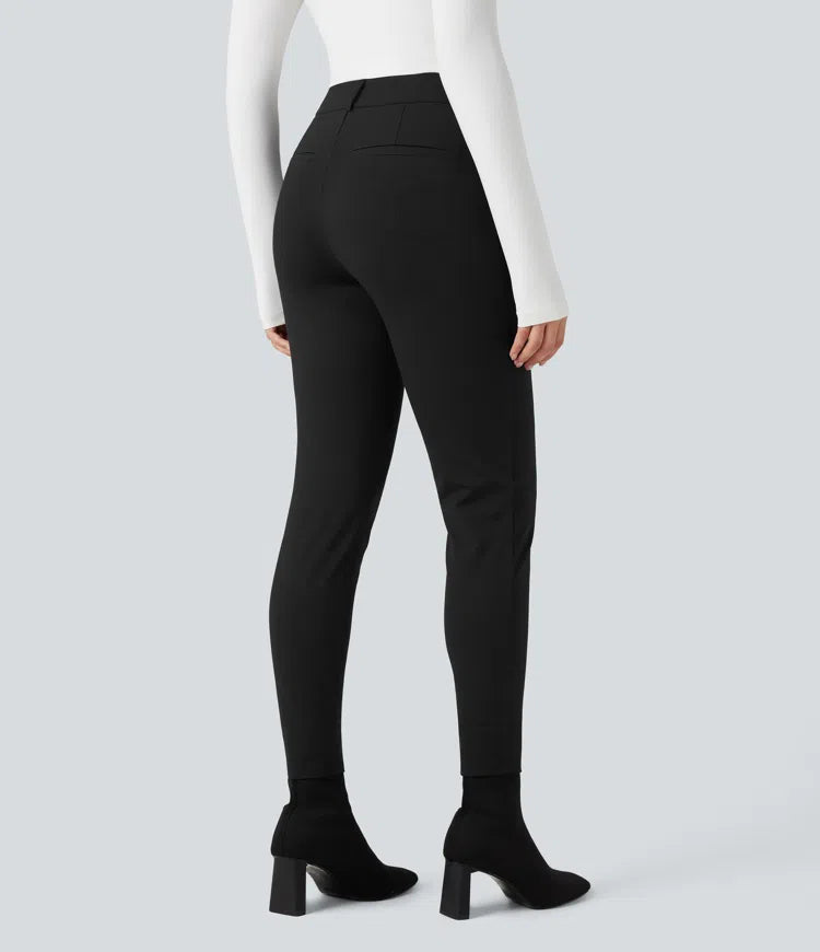 Halara Flex High-waisted Skinny Herringbone Work Trousers with Pockets
