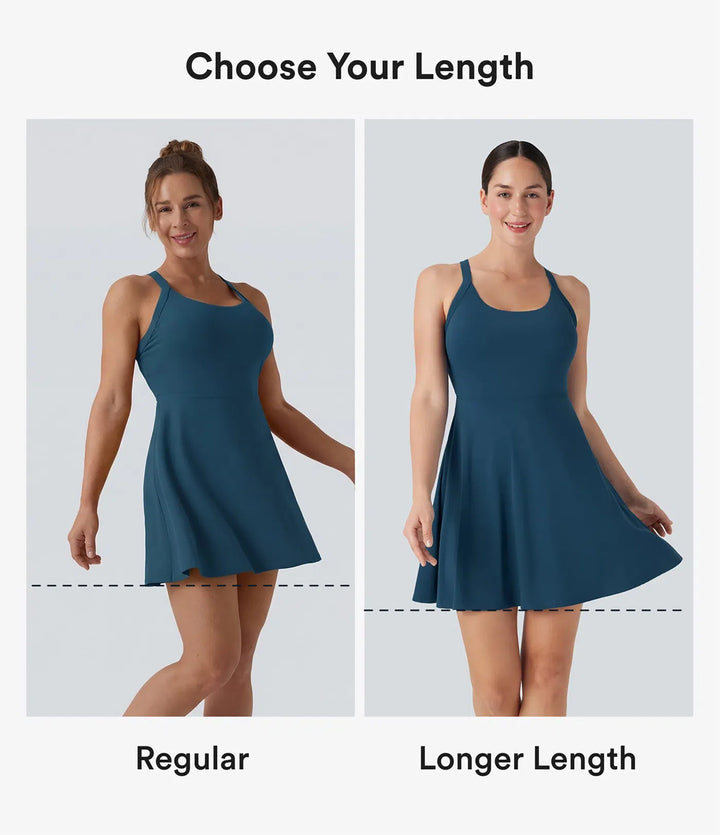 Flare Low Support Dance Active Dress-Longer Length-Easy Peezy Edition DD-F Cups