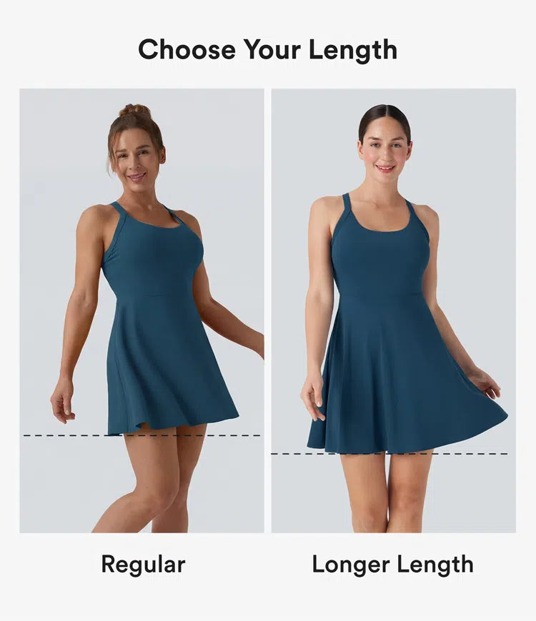 Flare Low Support Dance Active Dress-Longer Length-Easy Peezy Edition DD-F Cups