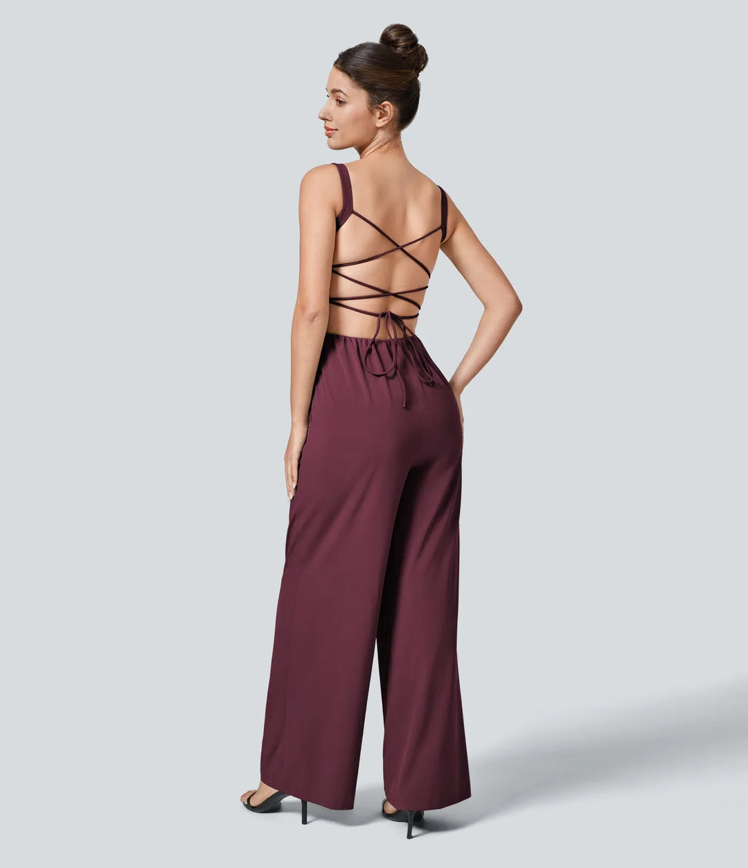 Breezeful Lace Up Pocket Quick Dry Casual Jumpsuit