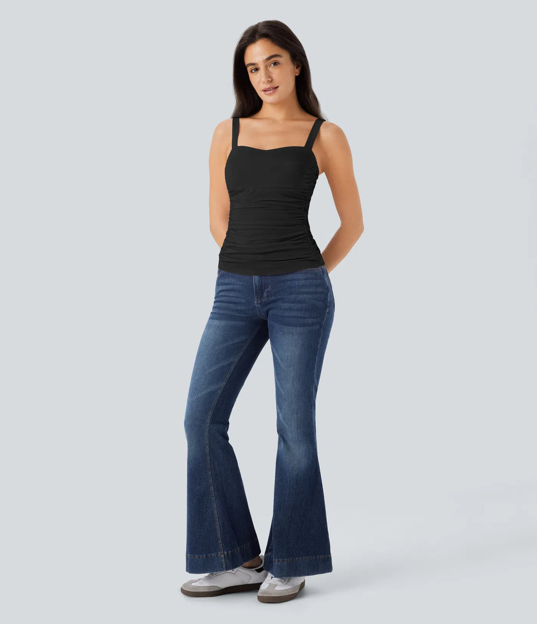 Ruched Backless Casual Tank Vest Top