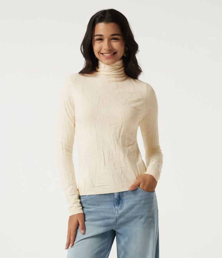 High Neck Long Sleeve Slim Work Jumper
