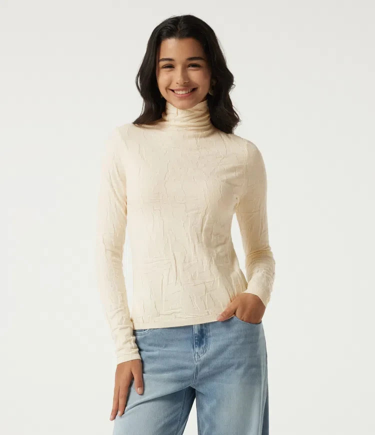 High Neck Long Sleeve Slim Work Jumper