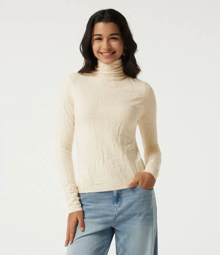 High Neck Long Sleeve Slim Work Jumper