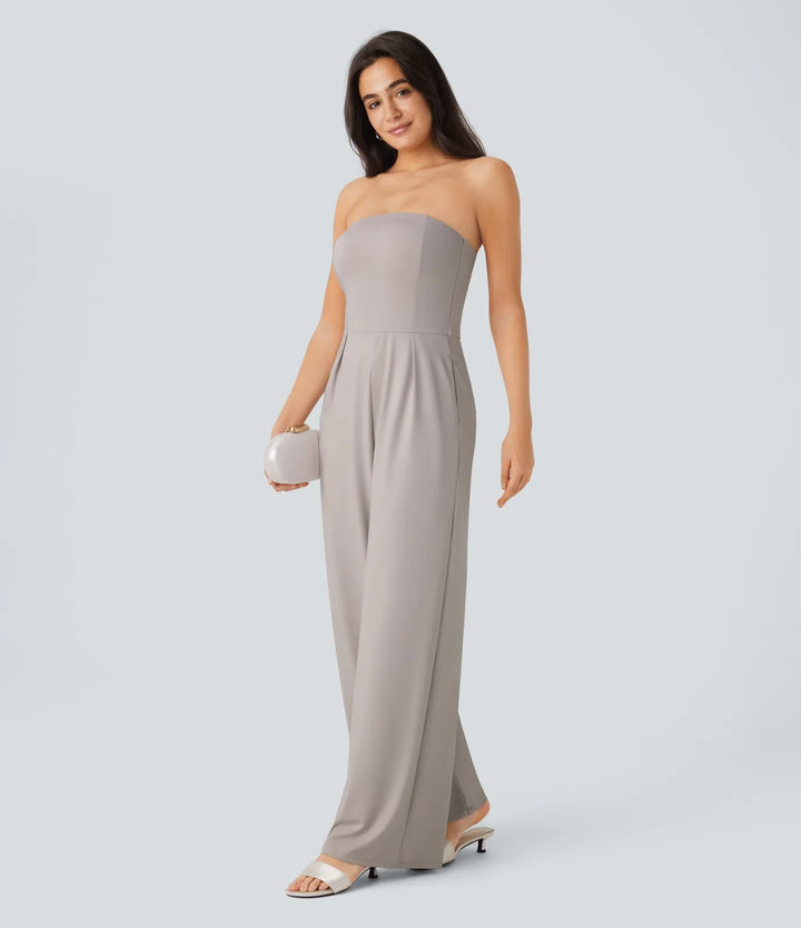 Tube Pocket Wide Leg Jumpsuit-Easy Peezy