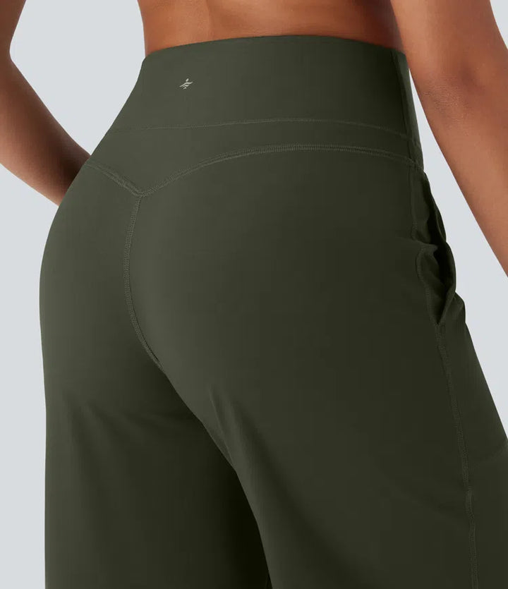 Halara UltraSculpt High Waisted Tummy Control Straight Leg Yoga Trousers with Pockets