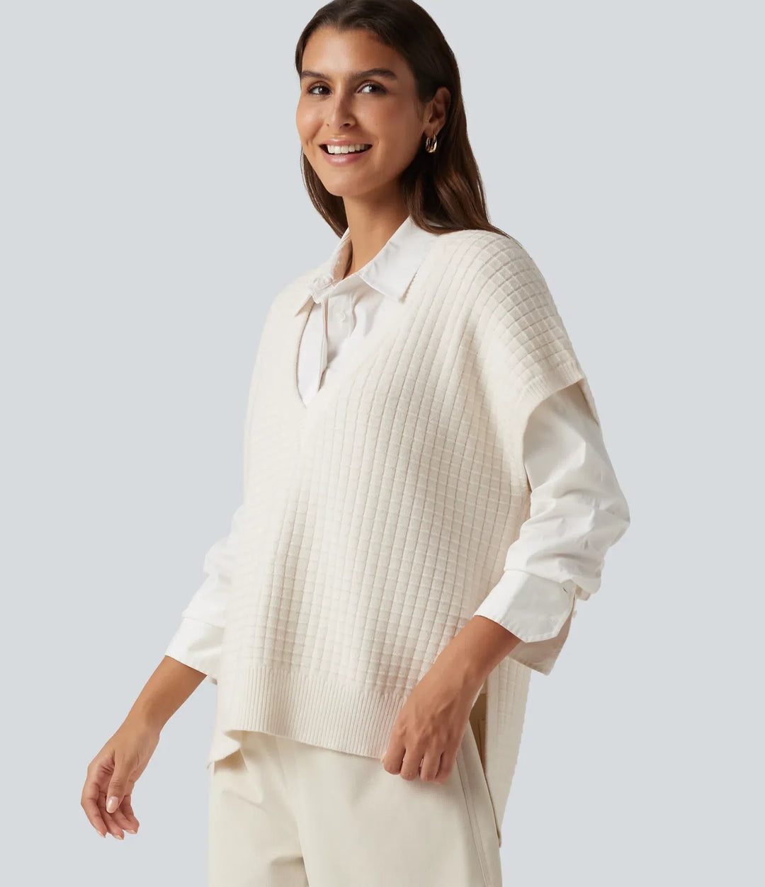 Deep V Neck Casual Jumper Vest