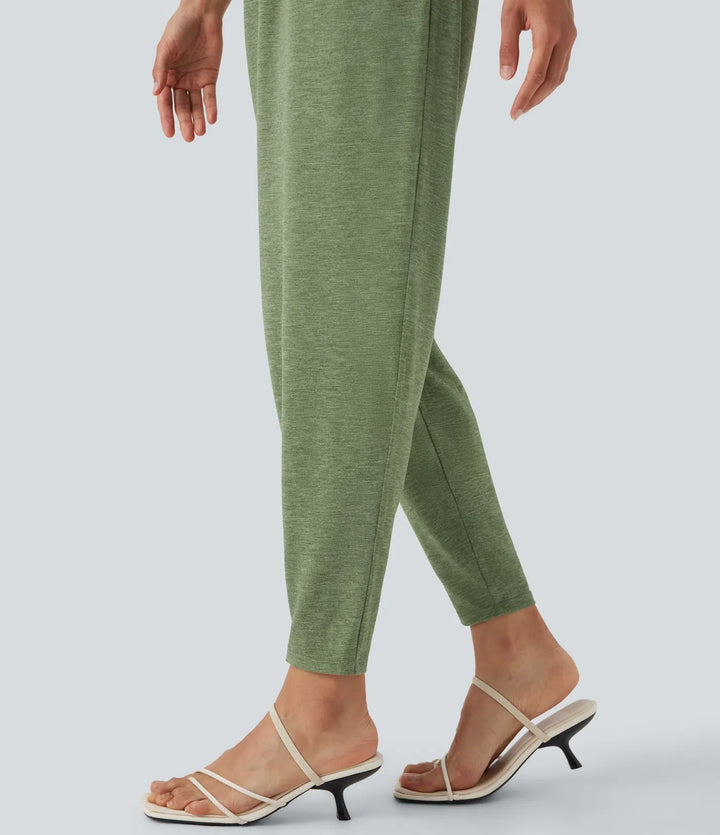 U Neck Harem Casual Jumpsuit with Pockets-Easy Peezy Edition DD-F Cups