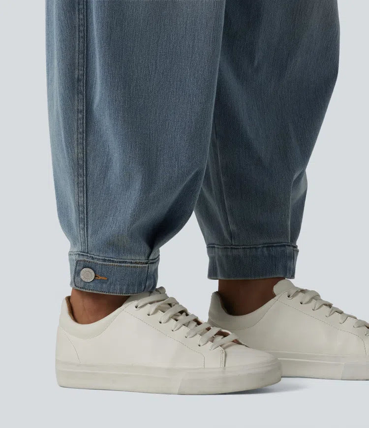 Halara Flex Mid Rise Denim Casual Balloon Joggers with Pockets