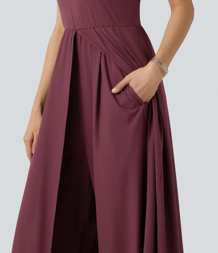 Breezeful Sleeveless Quick Dry Jumpsuit with Pockets-Easy Peezy Edition