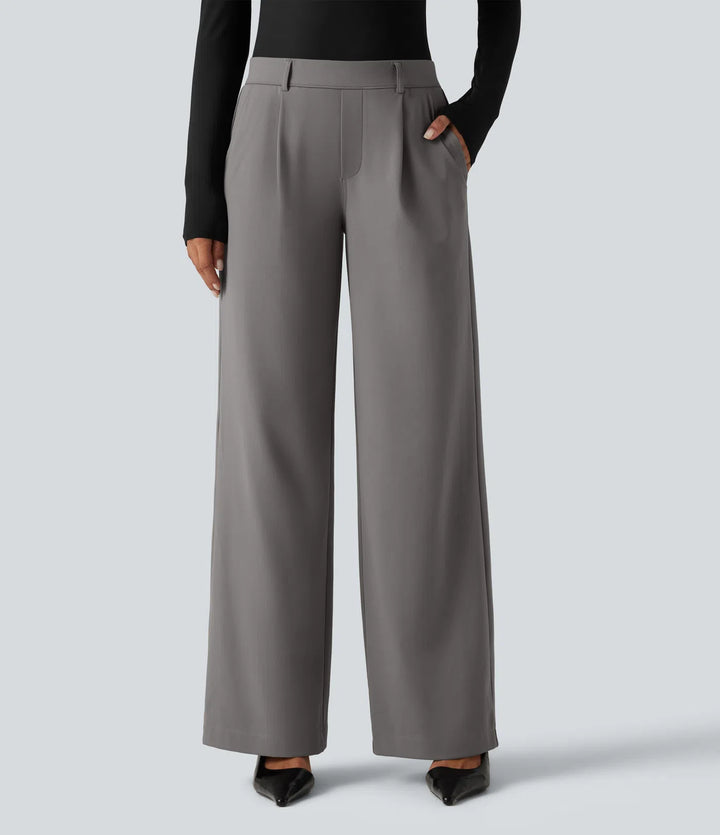 Halara Flex DayStretch Low Rise Straight Leg Work Trousers with Pockets