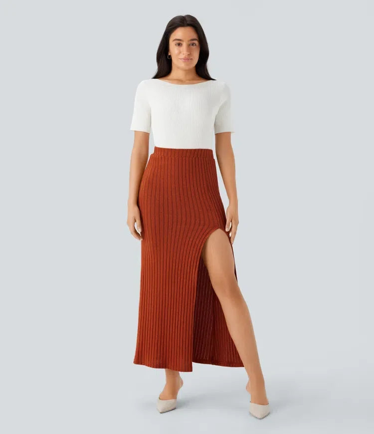 Boat Neck Short Sleeve Slim Work Jumper
