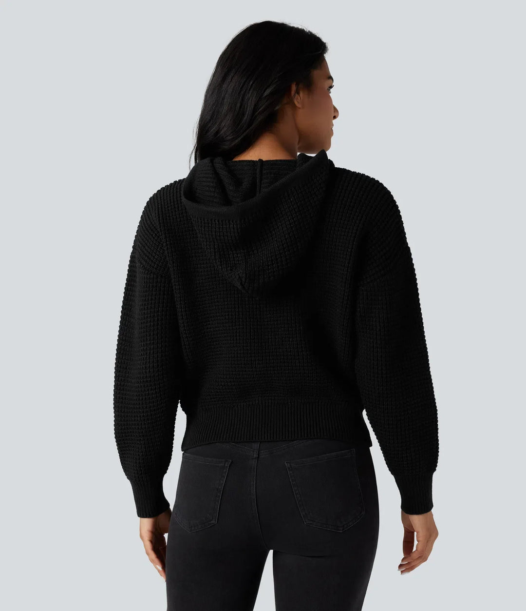 Hooded Drawstring Long Sleeve Casual Jumper