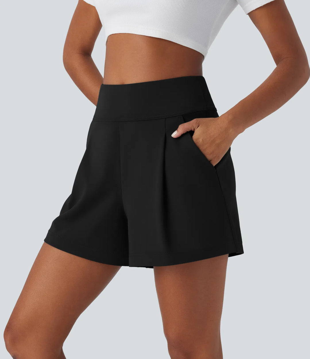 DayStretch High Waisted Work Baggy Shorts 4&