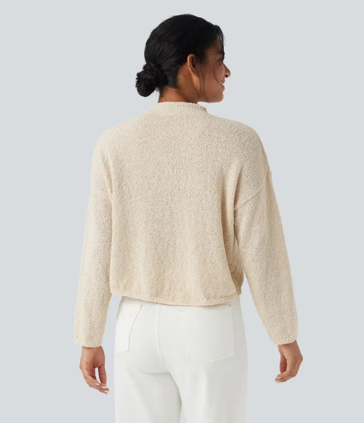 Mock-neck Long Sleeve Casual Jumper