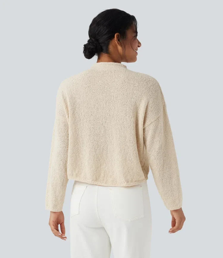 Mock-neck Long Sleeve Casual Jumper
