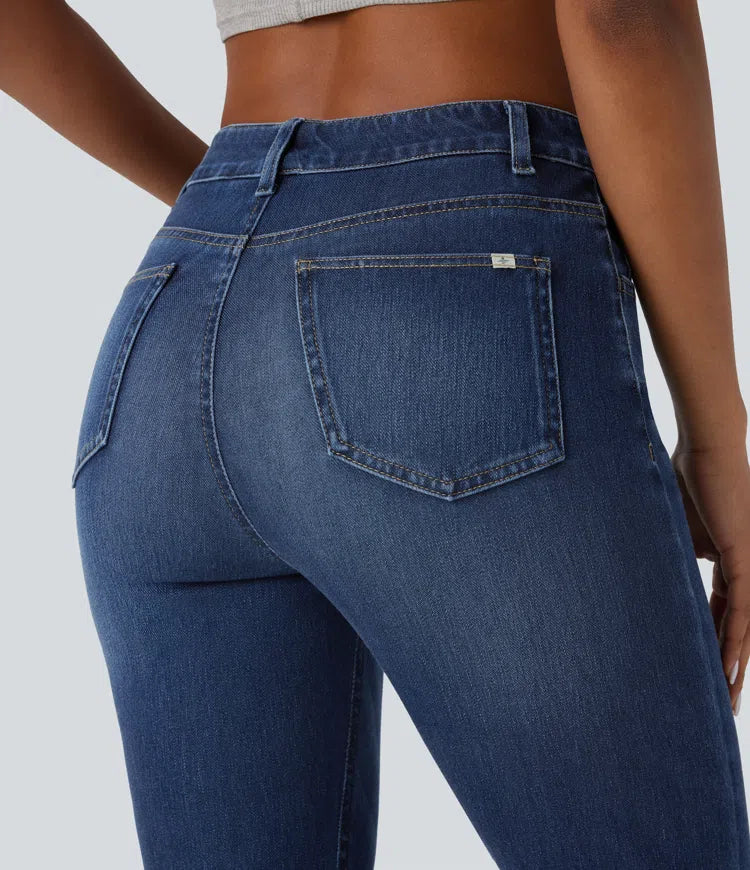 Halara Flex High Waisted Pockets Washed Casual Bootcut Jeans