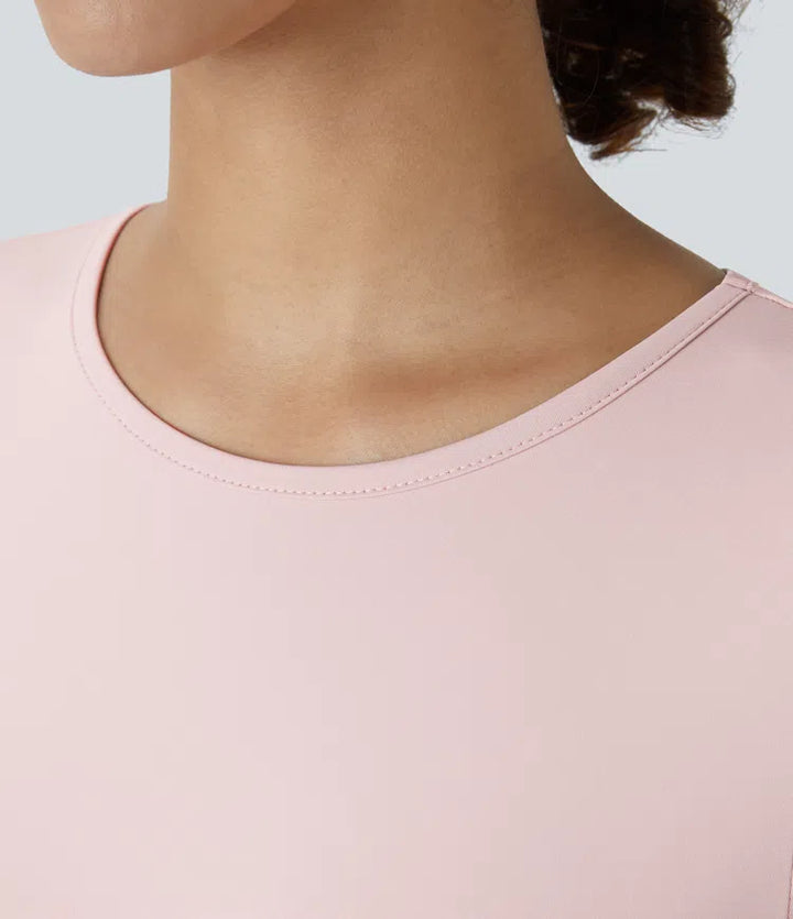 Round Neck Long Sleeve Button Casual Bodysuit