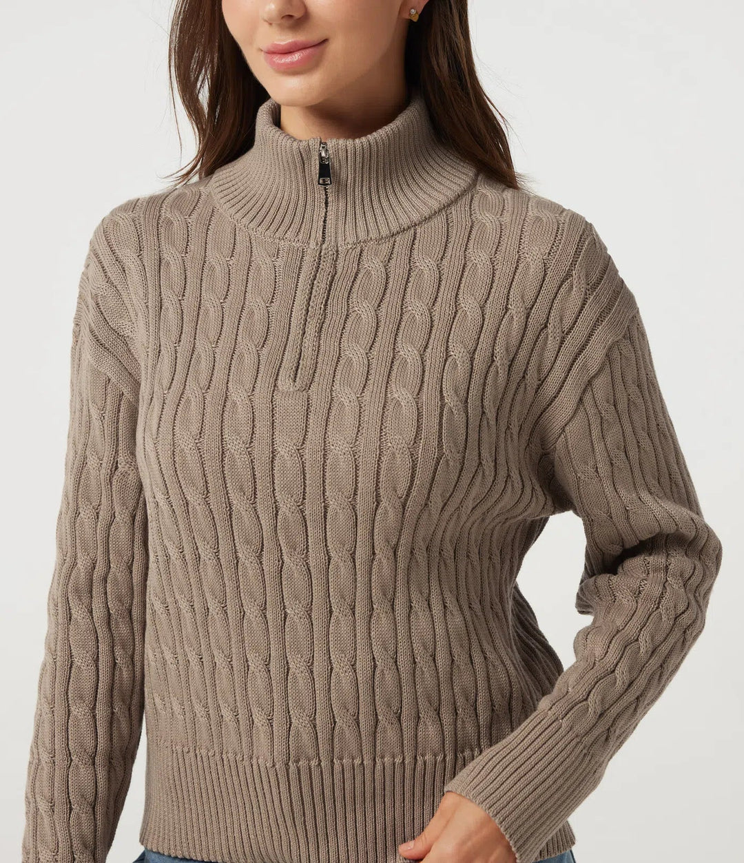 Mock Neck Long Sleeve Work Jumper