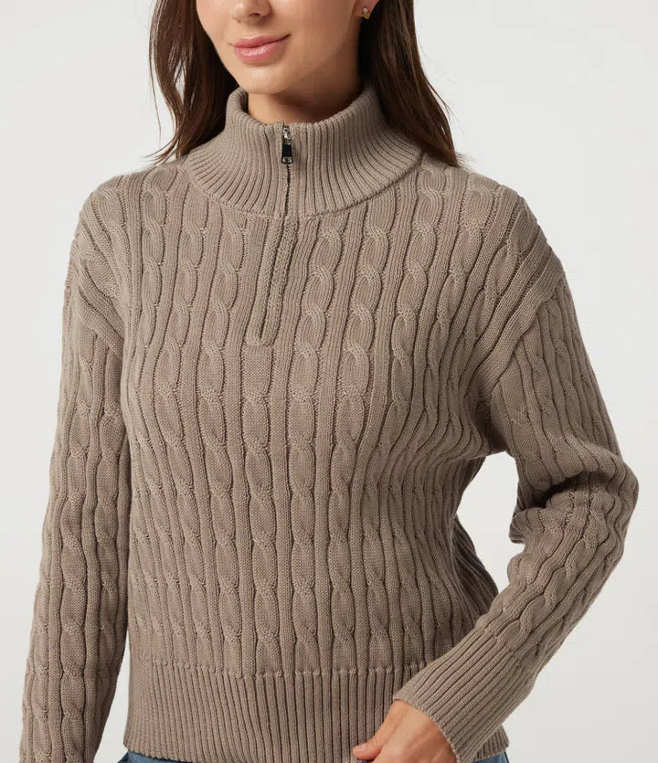 Mock Neck Long Sleeve Work Jumper