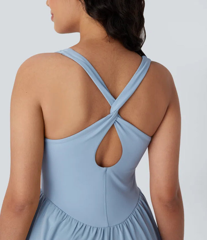 Breezeful Corset 2-in-1 Pocket Mini Quick Dry Flowy Pickleball Active Dress-Longer Legnth