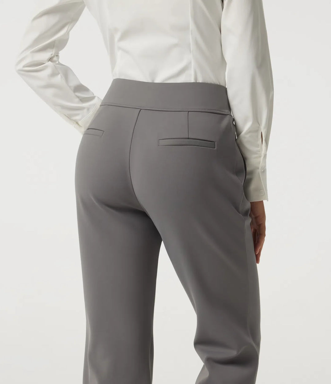 High Waisted Flare Fleece Work Trousers with Pockets