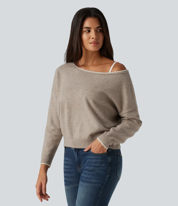 One Shoulder Long Sleeve Casual Jumper